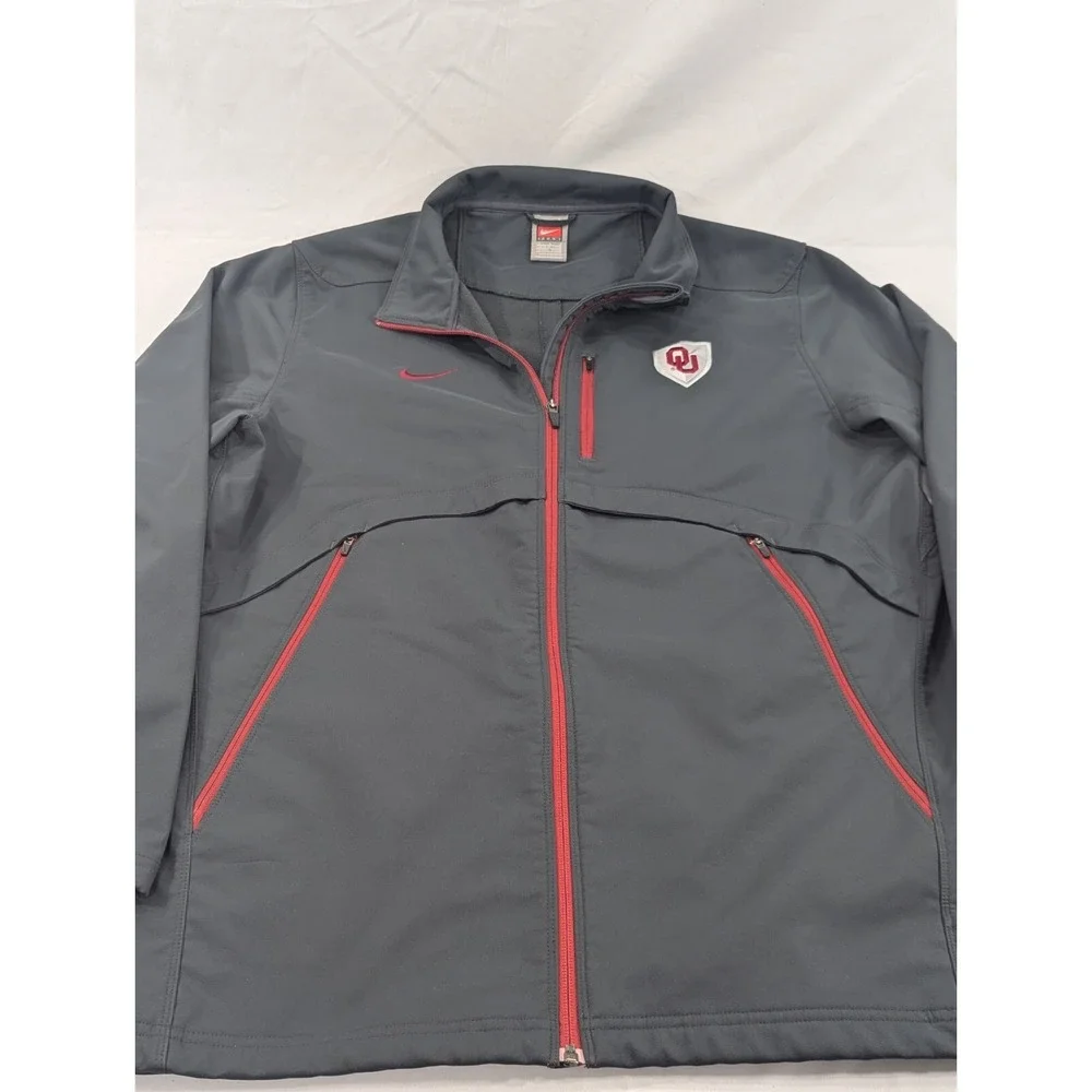 Vintage Nike Team Wet Weather Mid weight‎ Jacket Zip Up Oklahoma Sooners Mens L